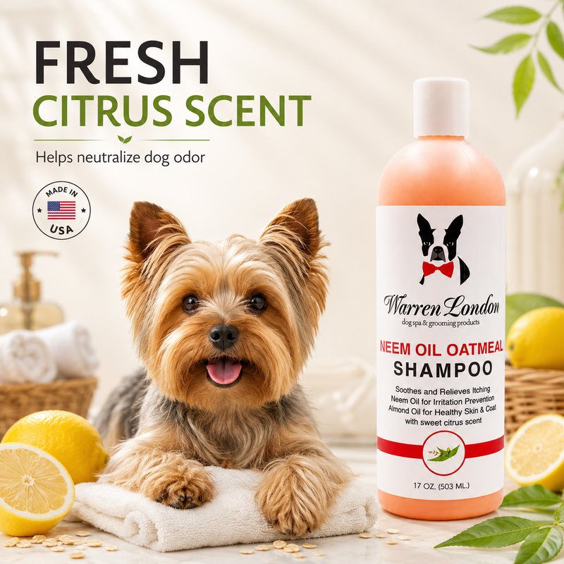 Warren London Neem Oil Oatmeal Shampoo - Soothes & Relieves Itching - Insect Repellant Dog Shampoo