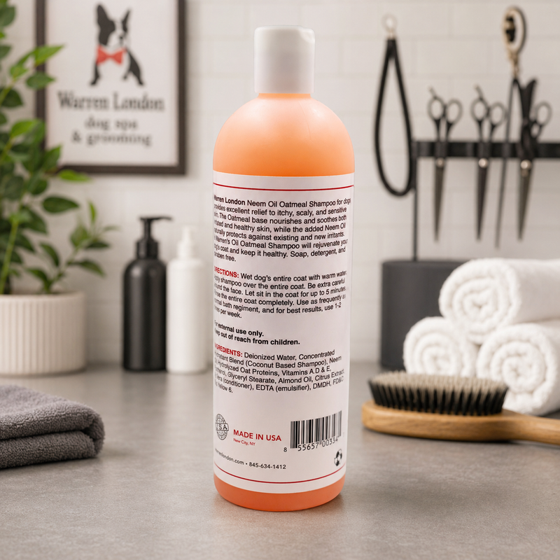 Warren London Neem Oil Oatmeal Shampoo - Soothes & Relieves Itching - Insect Repellant Dog Shampoo