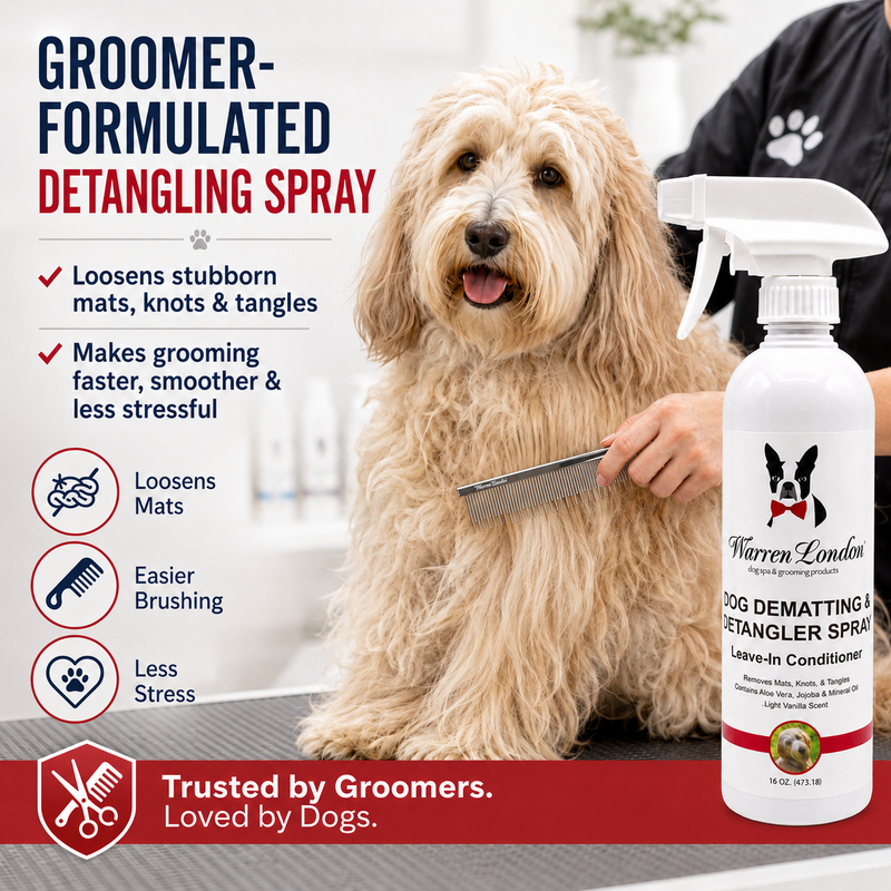 Warren London Dog De-matting and Detangler Spray - Leave-In Conditioner Spa Product