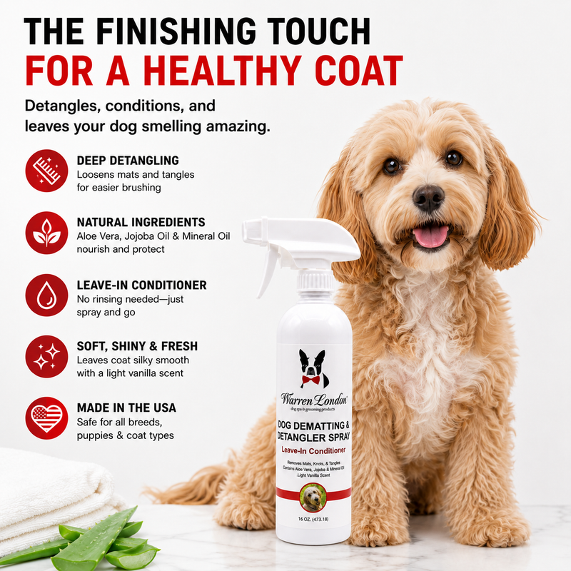 Warren London Dog De-matting and Detangler Spray - Leave-In Conditioner Spa Product