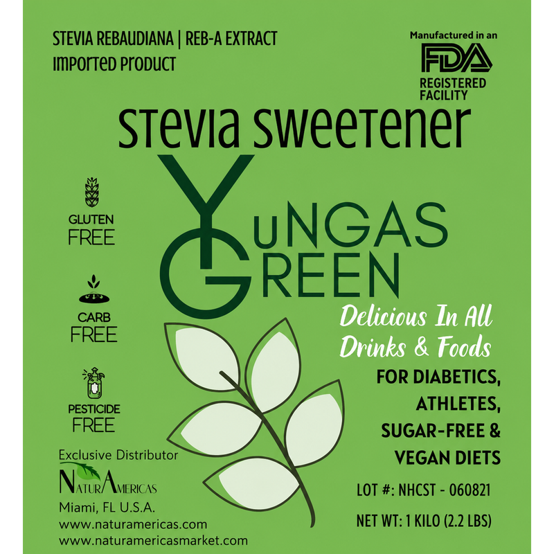 Naturamericas Naturamericas Yungas Green Stevia Sweetener Stevia Sweetener Yellow Green 2.2 lbs (1000g)