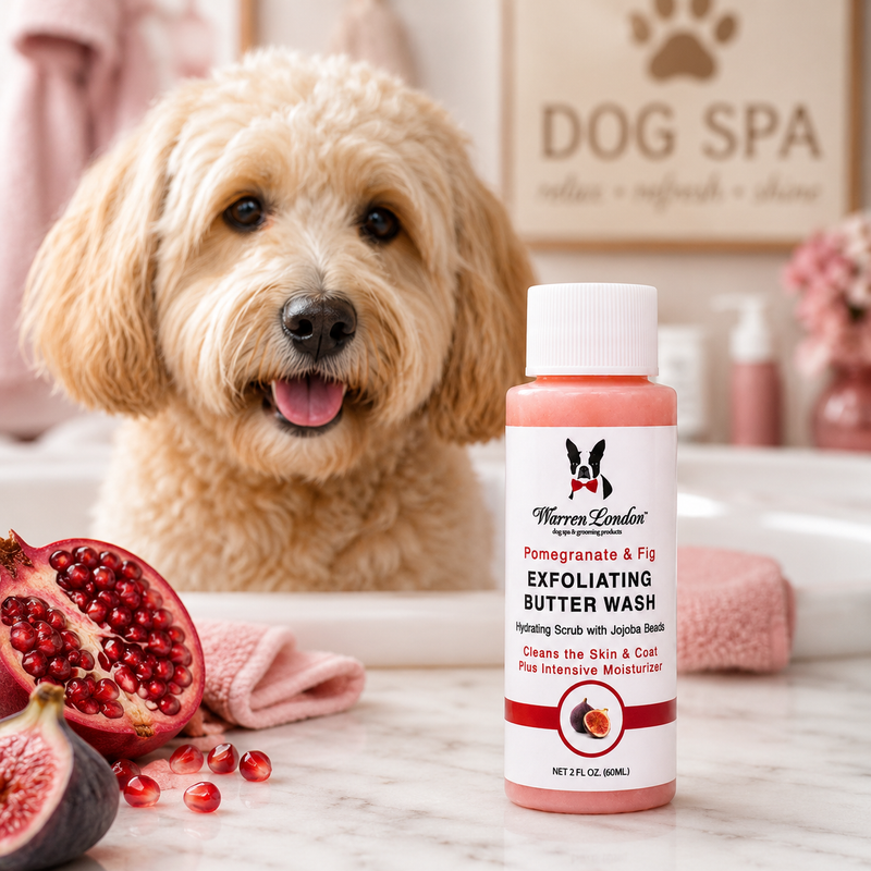 Warren London Warren London Exfoliating Butter Wash Dog Shampoo Samples – 2 oz Spa Product Light Gray Pomegranate & Fig
