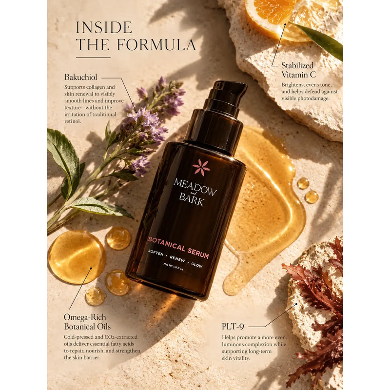 Meadow and Bark Radiant Botanical Serum Skincare Peach Puff 50 ml,10 ml