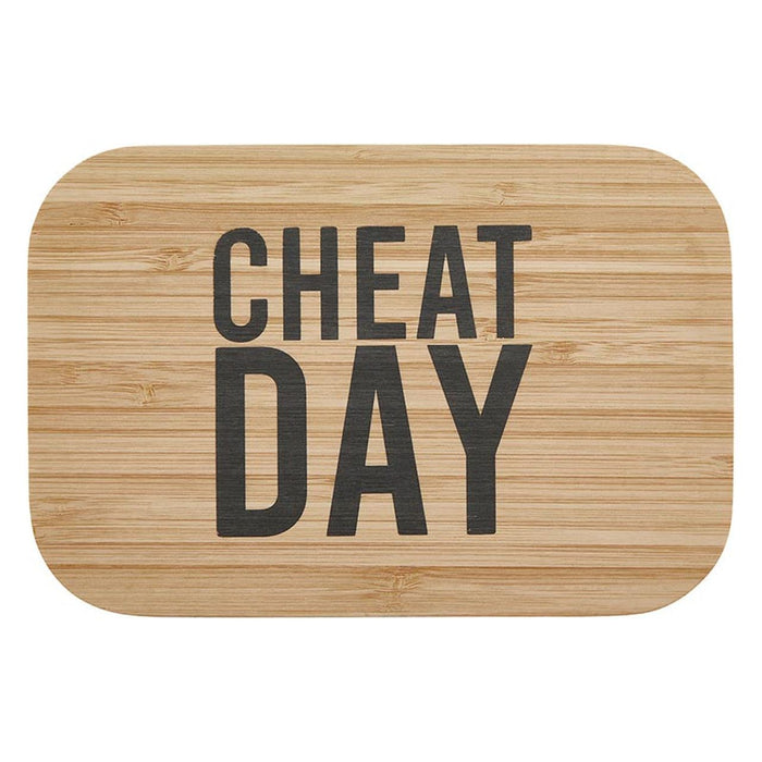 The Bullish Store - Cheat Day Bamboo Lunch Box | Bento Style Food Container | 7.5" X 5"