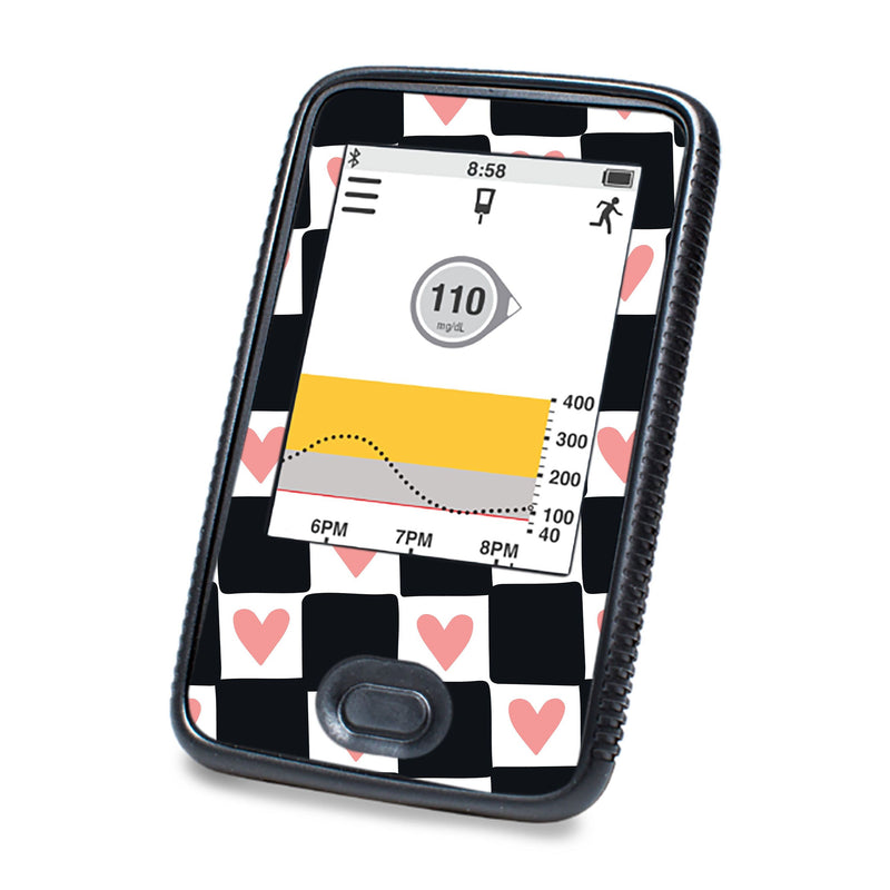 Peelz Checkered Hearts DEXCOM G6 Touchscreen Receiver Peelz/Stickers