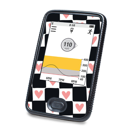 Peelz Checkered Hearts DEXCOM G6 Touchscreen Receiver Peelz/Stickers