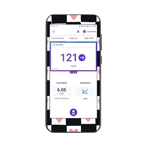 Peelz Checkered Hearts Sticker for Omnipod® 5 Controller – Pump Peelz Peelz/Stickers
