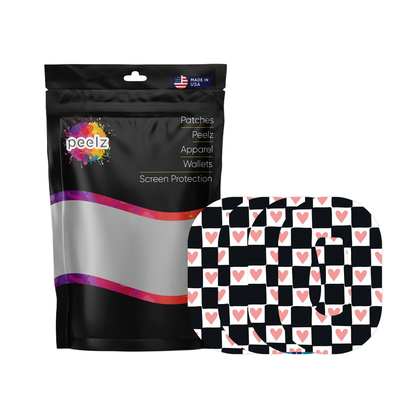 Peelz Checkered Hearts Patch  Tape Designed for the DEXCOM G6 Patch Medical Tape