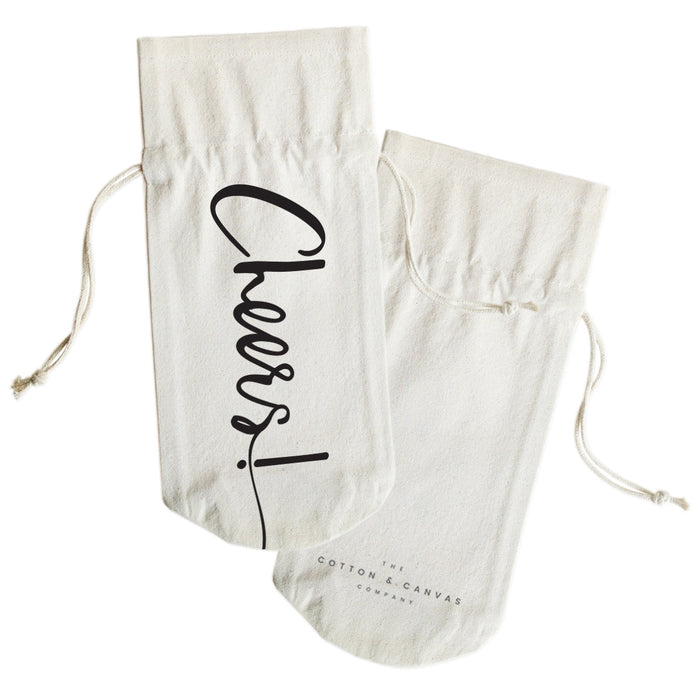 Cheers! Cotton Canvas Wine Bag