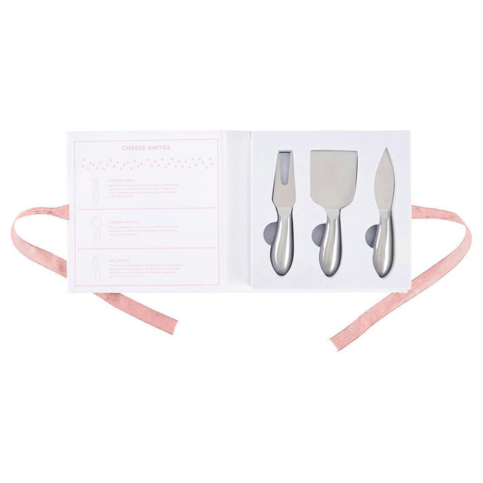 The Bullish Store - Cheese Knife Book | 3 Piece Gourmet Cheese Knives Set In Gift Box