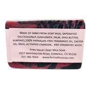Fern Valley Soap Natural Goat Milk Soap | Charcoal and Cranberry Seed Scrub | Cherry Bomb Goat Milk Soap