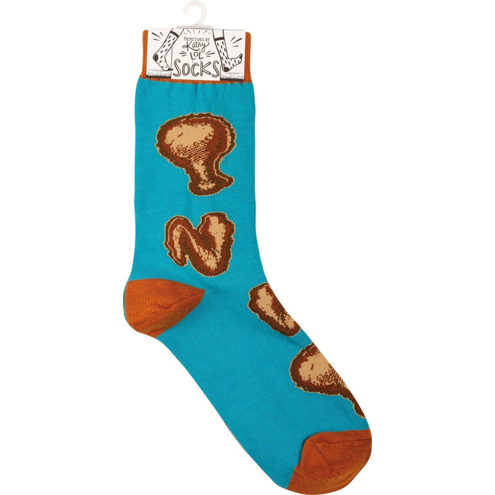 The Bullish Store - Chicken And Waffles Socks 🐔🧇 | Mismatched Unisex Cotton Socks