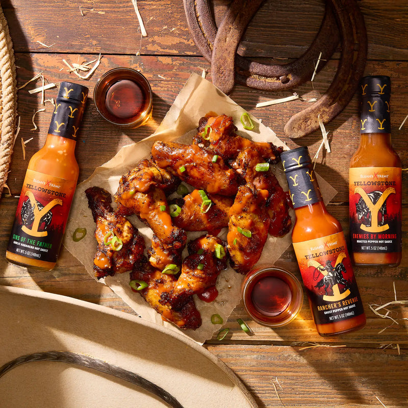 Elijah's Xtreme Yellowstone Hot Sauce Variety Pack 4 Bottles Hot Sauce