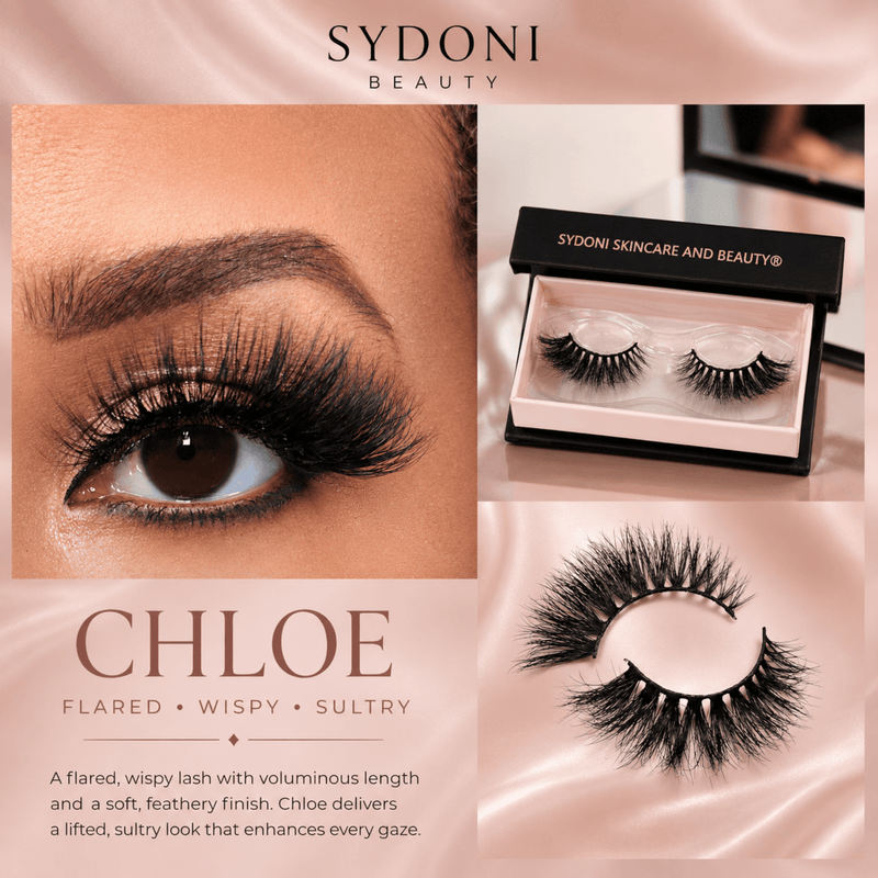 Sydoni Skincare and Beauty SYDONI "CHLOE" LUXURY MINK LASHES –Flared, Wispy, Sultry Mink Lashes
