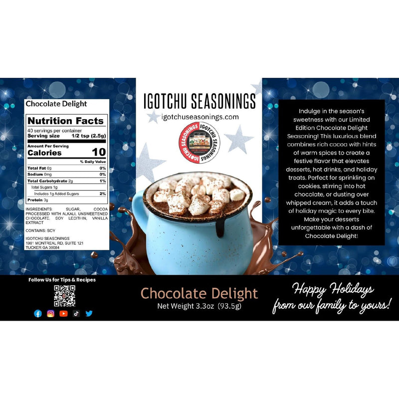 Igotchu Seasonings Chocolate Delight 5.5 oz  Holiday Limited Edition