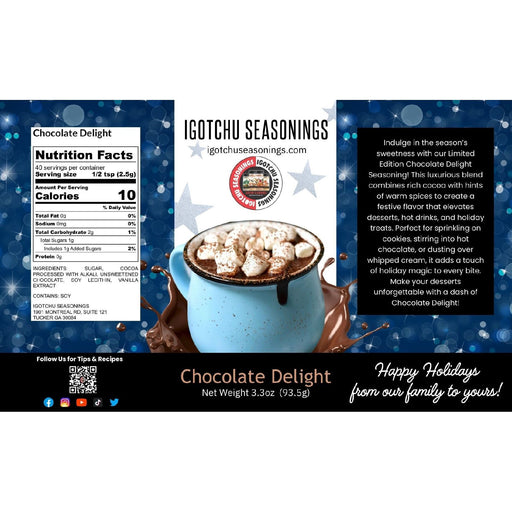 Igotchu Seasonings Chocolate Delight 5.5 oz  Holiday Limited Edition