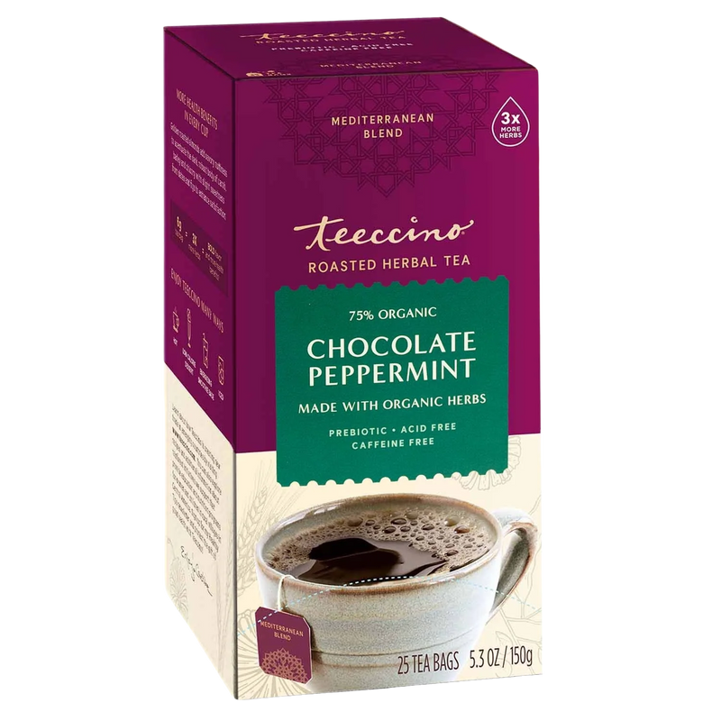Teeccino Chocolate Peppermint Roasted Herbal Tea Herbal Tea