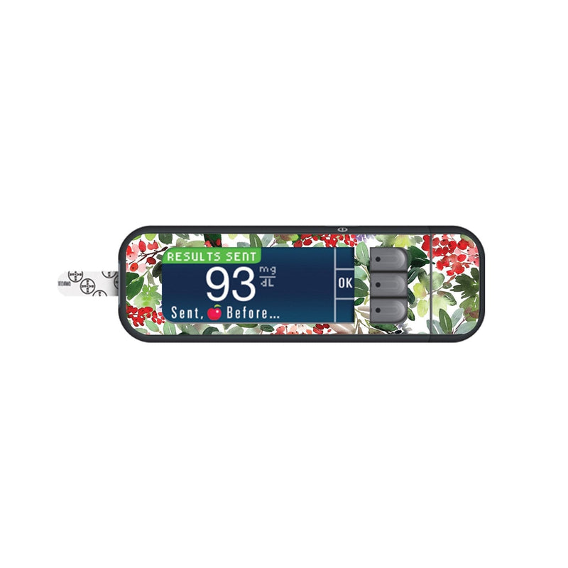 Peelz Christmas Berries Sticker for Bayer Contour Next Glucometer Peelz/Stickers