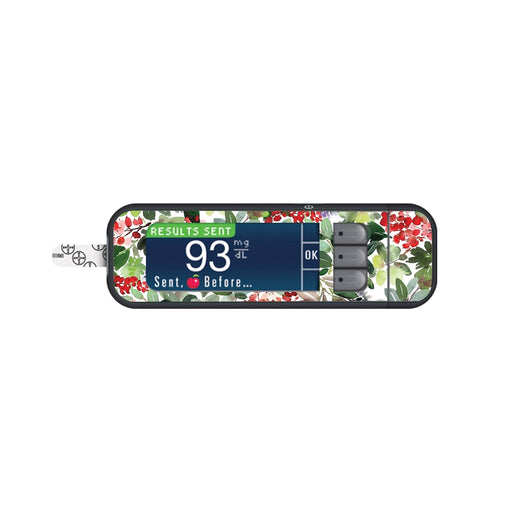 Peelz Christmas Berries Sticker for Bayer Contour Next Glucometer Peelz/Stickers