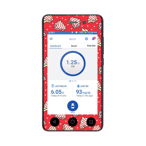 Peelz Christmas Cakes Sticker for Omnipod DASH® PDM – Pump Peelz Peelz/Stickers