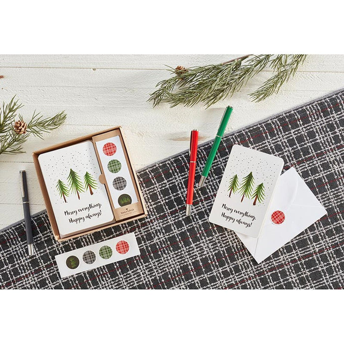 Christmas Card Set with Sticker Seals | Merry Everything Happy Always | Blank Inside Holiday Cards Set of 12