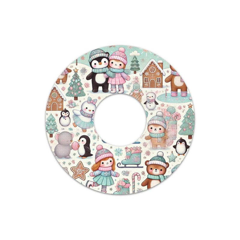 Peelz Christmas Scene FreeStyle Libre 3 Plus & Lingo  Patch Tape - Pump Peelz Patch Medical Tape