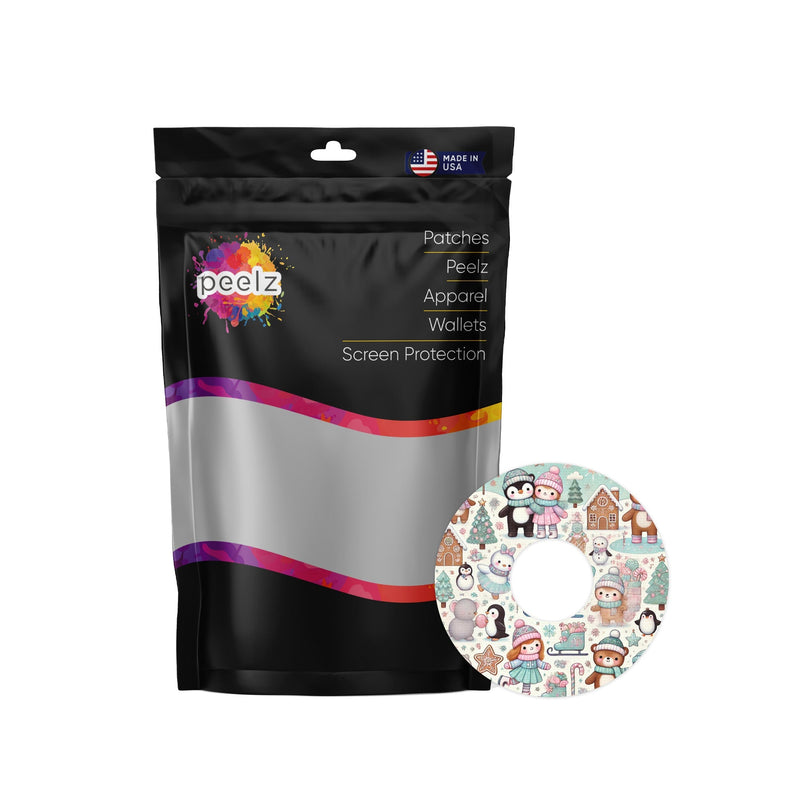 Peelz Christmas Scene FreeStyle Libre 3 Plus & Lingo  Patch Tape - Pump Peelz Patch Medical Tape
