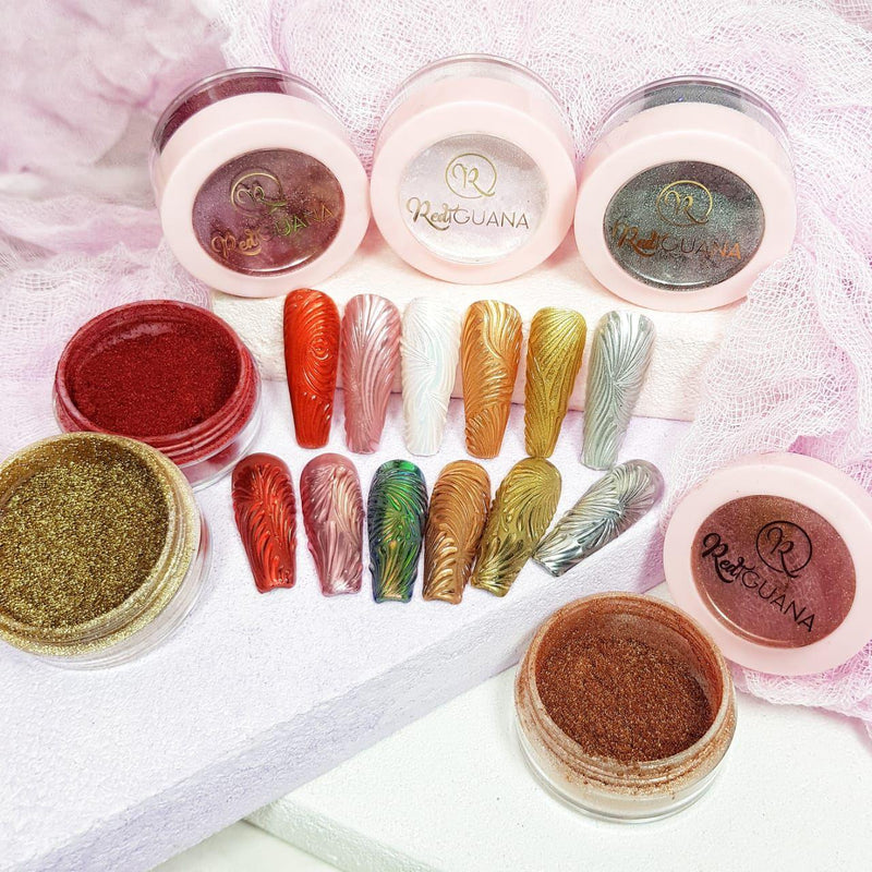 Red Iguana LLC Metallic Chrome Pigment set of 6 colors Pigments/Flakes/Chromes