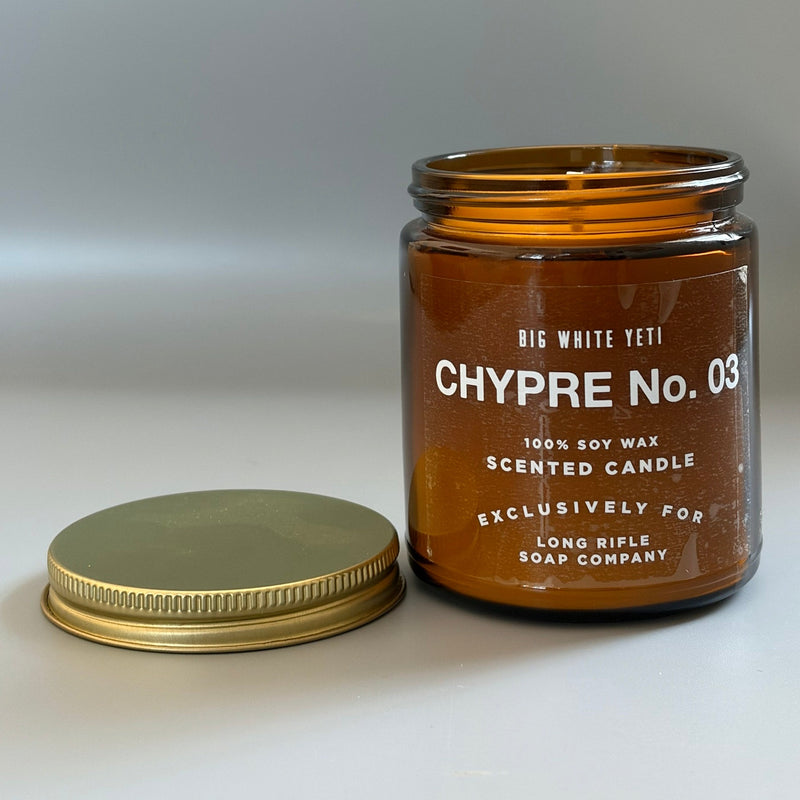 Long Rifle Soap Co. Chypre No. 3 Candle by Big White Yeti | 9 oz Amber Jar Candle