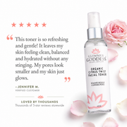 Glimmer Goddess® Organic Skin Care Organic Rose Water Facial Toner – Citrus Twist Toner with Witch Hazel & Aloe for Pore Tightening Cleansers & Scrubs White Smoke