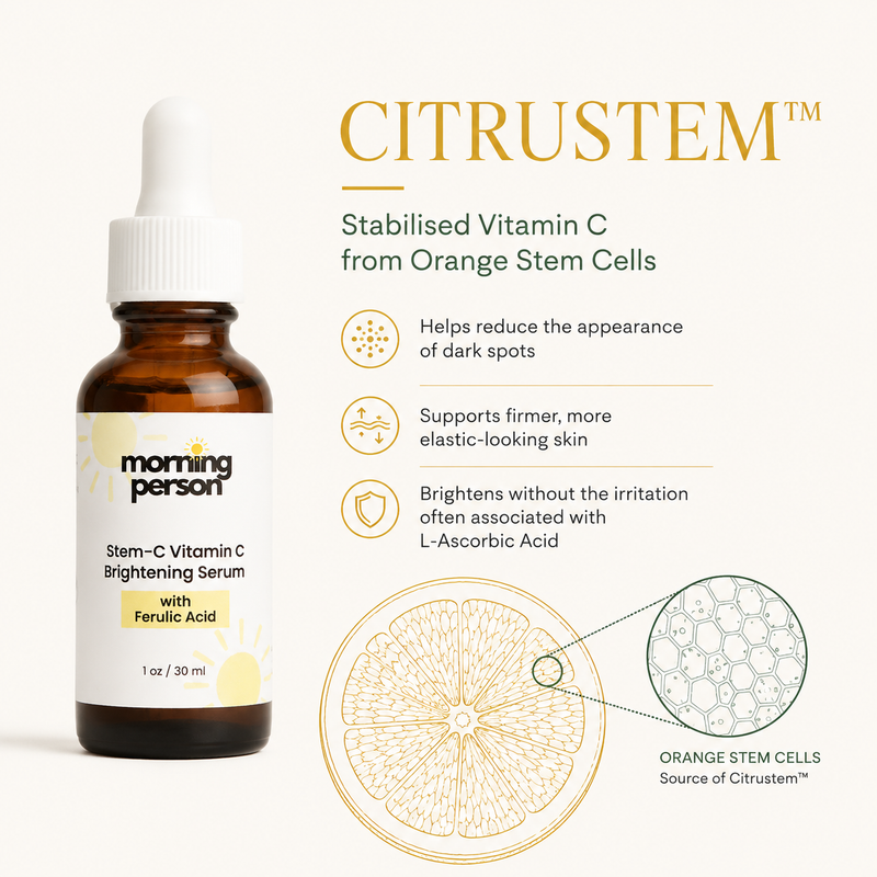 Morning Person Beauty Stem-C Vitamin C Brightening Serum with Ferulic Acid Serum White Smoke