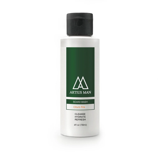 Artius Man Citrus Fire Beard Wash – Citrus and Smooth Spice Beard Cleanser (4 oz) Beard Wash Lavender 4 oz.