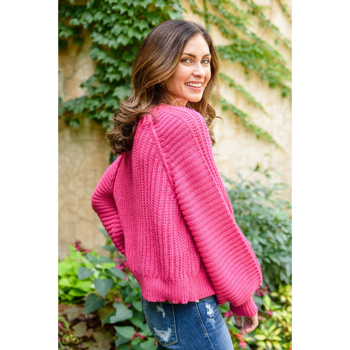 Claim The Stage Knit Sweater In Hot Pink