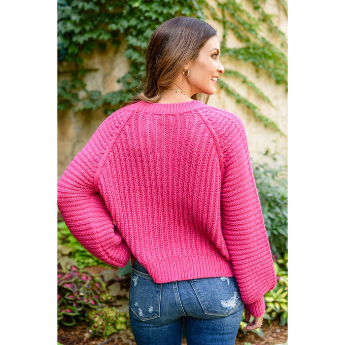 Claim The Stage Knit Sweater In Hot Pink