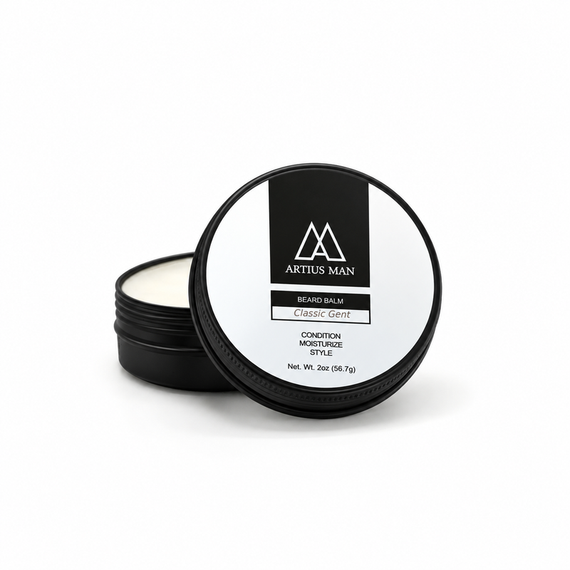 Artius Man Classic Gentleman Sandalwood Beard Balm – Natural Hold and Pure Sandalwood Scent (2 oz) Beard Balm White Smoke