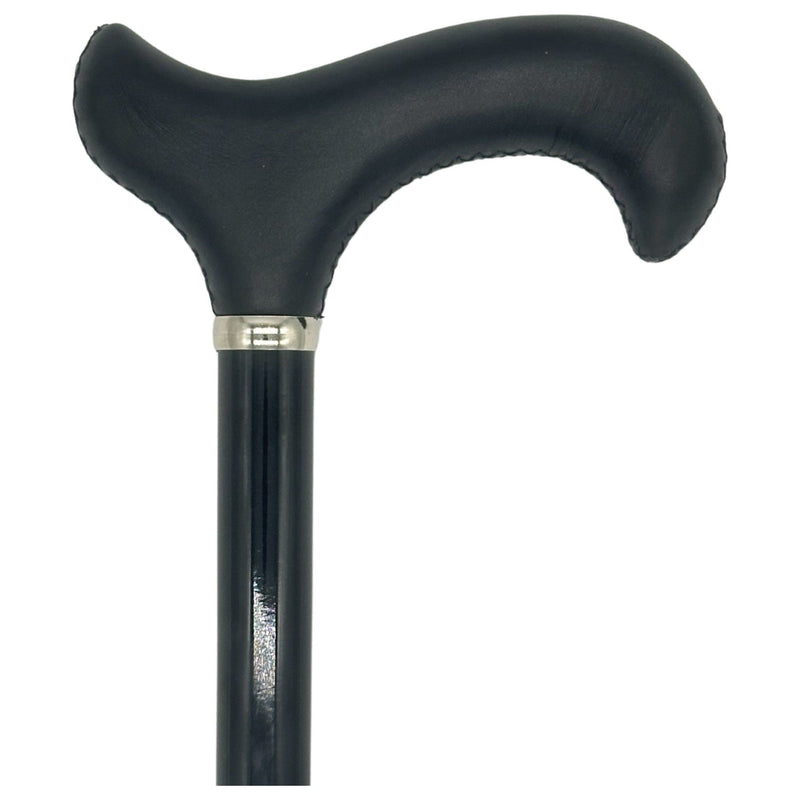 Classy Walking Canes Classy Cane with Black Derby Handle in Italian Leather Walking Cane