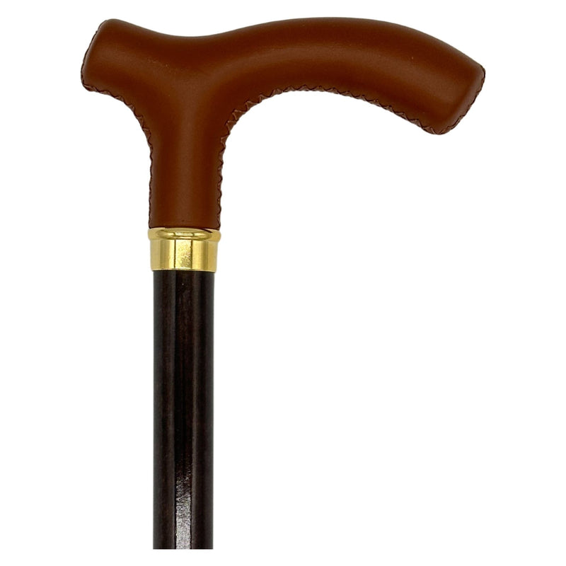 Classy Walking Canes Classy Cane with Brown Fritz Handle in Italian Leather Walking Cane