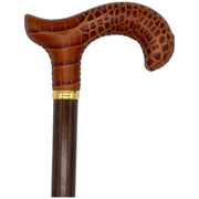 Classy Walking Canes Classy Cane with Coconut Cognac Derby Handle in Italian Leather Walking Cane