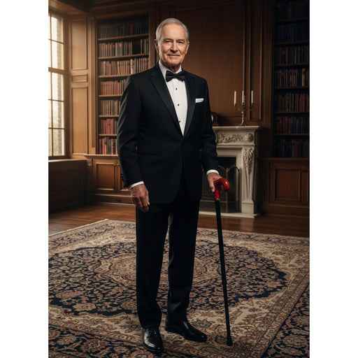 Classy Walking Canes Classy Cane with Coconut Red Derby Handle in Italian Leather Walking Cane