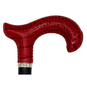 Classy Walking Canes Classy Cane with Coconut Red Derby Handle in Italian Leather Walking Cane