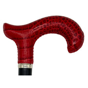 Classy Walking Canes Classy Cane with Coconut Red Derby Handle in Italian Leather Walking Cane