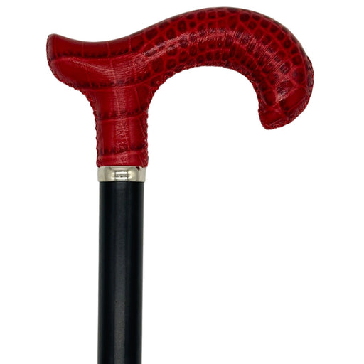 Classy Walking Canes Classy Cane with Coconut Red Derby Handle in Italian Leather Walking Cane
