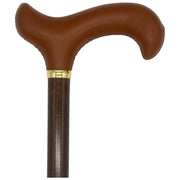 Classy Walking Canes Classy Cane with Siena Red Derby Handle in Italian Leather Walking Cane