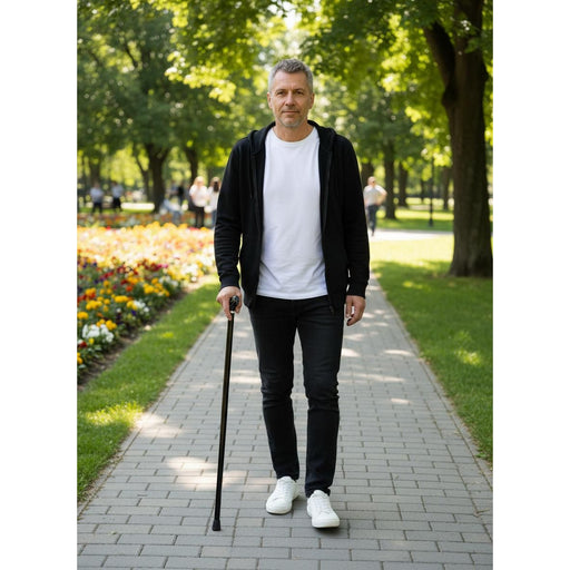 Classy Walking Canes Classy Canes Black and White Swirl Handle on Black Shaft Walking Cane
