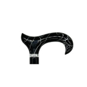 Classy Walking Canes Classy Canes Black and White Swirl Handle on Black Shaft Walking Cane