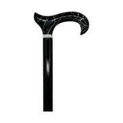 Classy Walking Canes Classy Canes Black and White Swirl Handle on Black Shaft Walking Cane