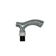 Classy Walking Canes Classy Canes Chrome Plated Fritz Handle with Fashionable Collar Walking Cane