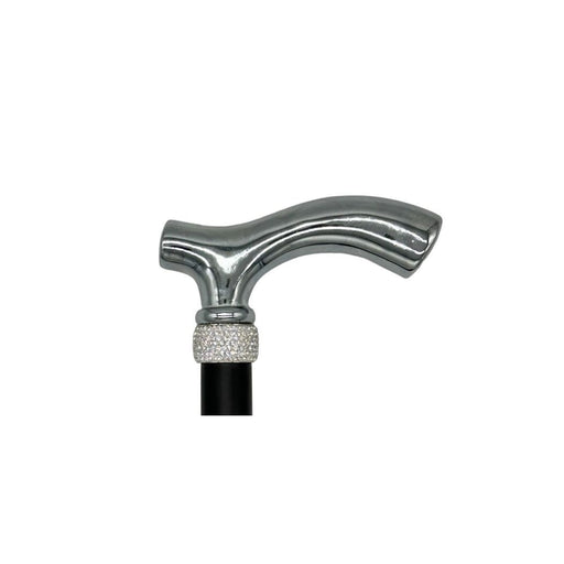 Classy Walking Canes Classy Canes Chrome Plated Fritz Handle with Fashionable Collar Walking Cane