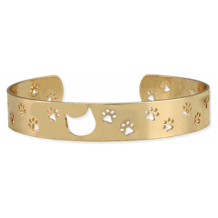 The Bullish Store - Classy Cat Lady Gold Cutout Cuff Bracelet