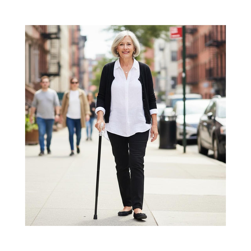 Classy Walking Canes Classy Walking Canes Adjustable Elegant Black and White Rhinestone Collar Walking Cane